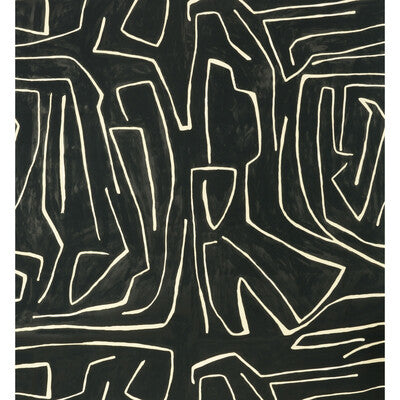 LEE JOFA MODERN GWP-3501.816.0 GRAFFITO ONYX/BEIGE Wallpaper - Eade's Wallpaper