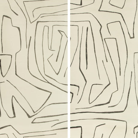LEE JOFA MODERN GWP-3720.18.0 GRAFFITO II IVORY/EBONY Wallpaper - Eade's Wallpaper
