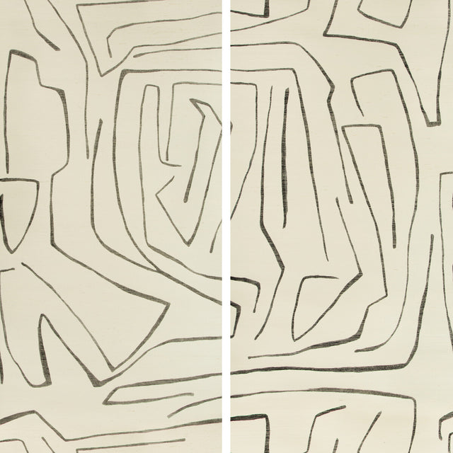 LEE JOFA MODERN GWP-3720.18.0 GRAFFITO II IVORY/EBONY Wallpaper - Eade's Wallpaper