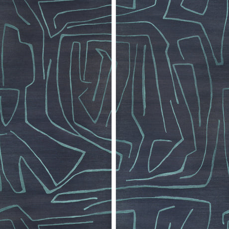 LEE JOFA MODERN GWP-3720.505.0 GRAFFITO II NAVY Wallpaper - Eade's Wallpaper