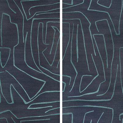 LEE JOFA MODERN GWP-3720.505.0 GRAFFITO II NAVY Wallpaper - Eade's Wallpaper