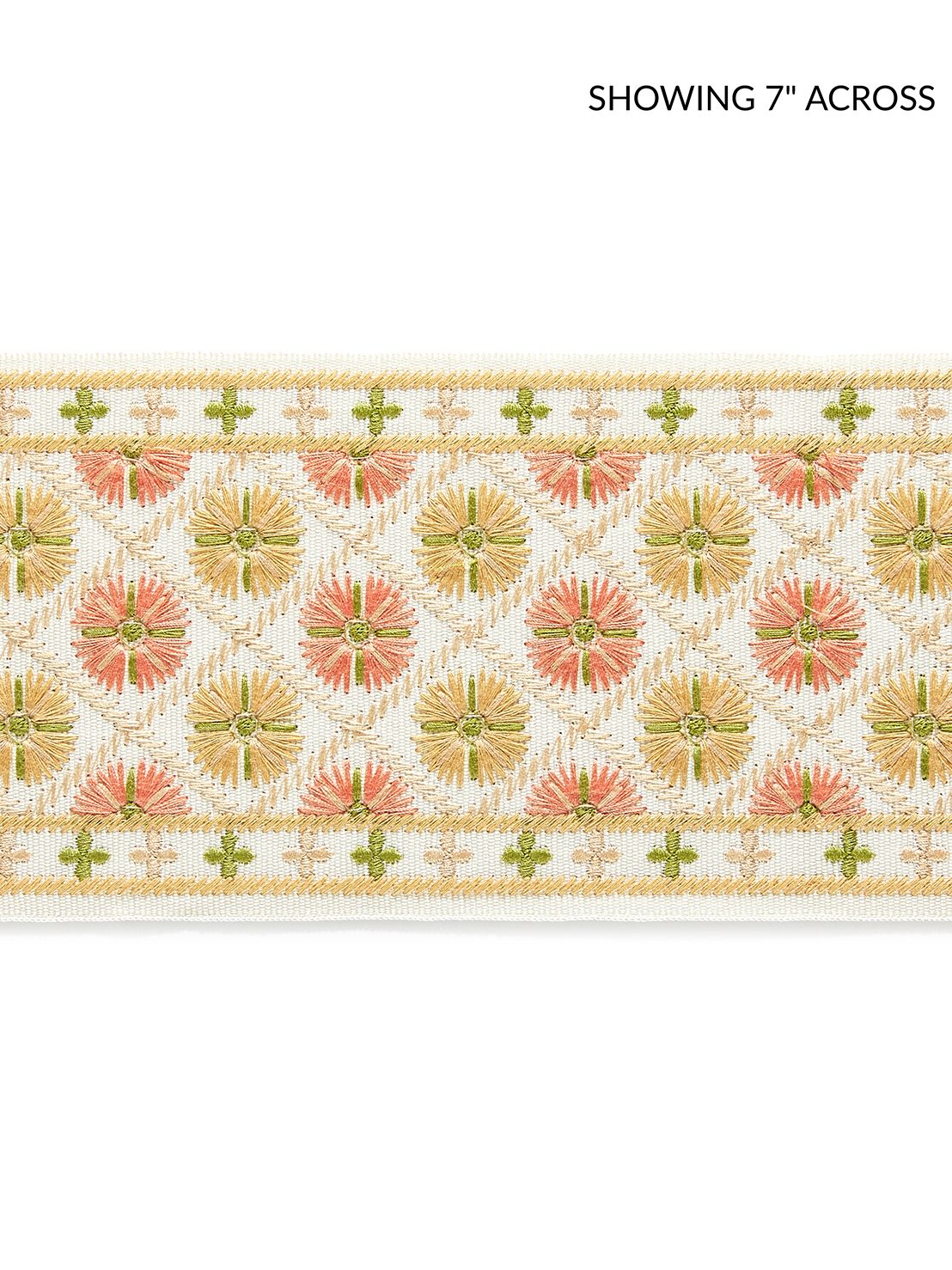 Scalamandre GW 0001T3329 CITRUS TWIST HANSEL EMBROIDERED TAPE Fabric