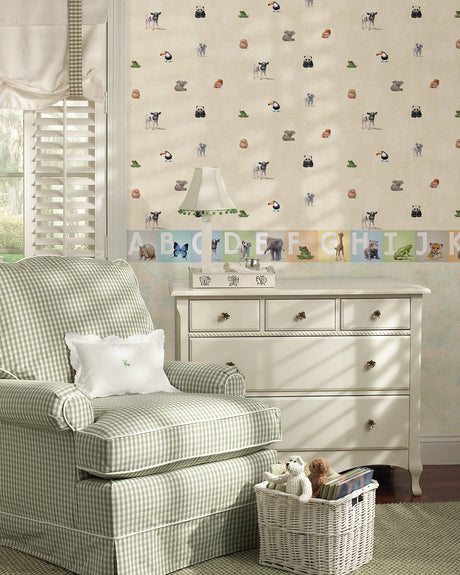 Chesapeake HAS01051B Taffy Blue Animal Alphabet Border