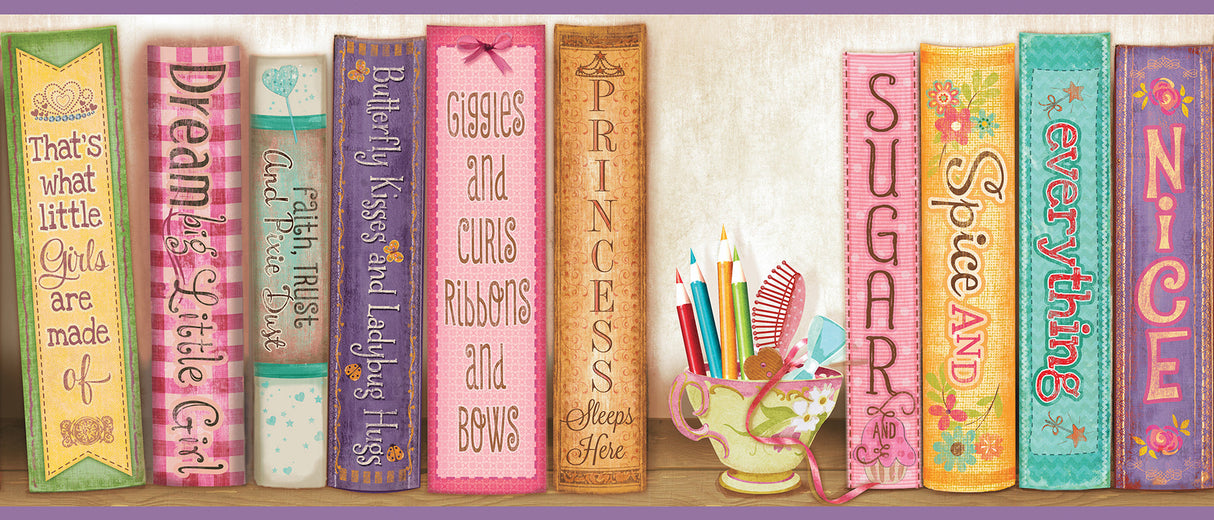 Chesapeake HAS01061B Vivi Purple Sugar And Spice Bookshelf Border