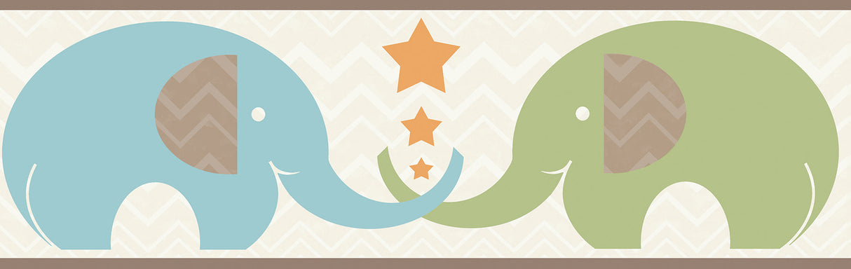 Chesapeake HAS01173B Tobi Brown Elephant Love Border