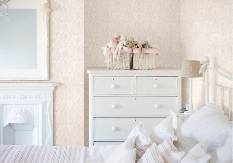Chesapeake HAS01253 Eloise Light Pink Damask Wallpaper