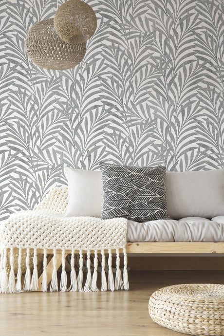 York HC7502 Tea Leaves Stripe Cream & Black Wallpaper