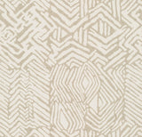 York HC7548 Tribal Print Tan Wallpaper