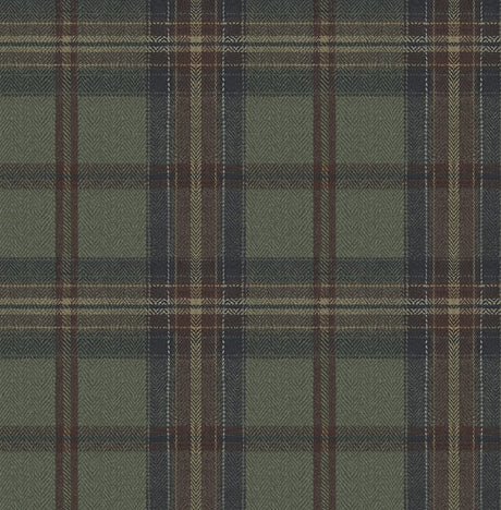 Harry & Grace HG13704 Herringbone Plaid Wallpaper