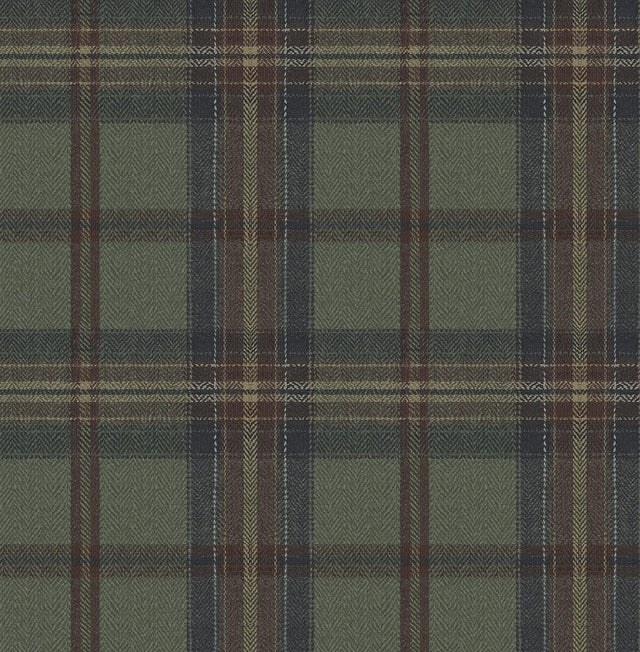Harry & Grace HG13704 Herringbone Plaid Wallpaper