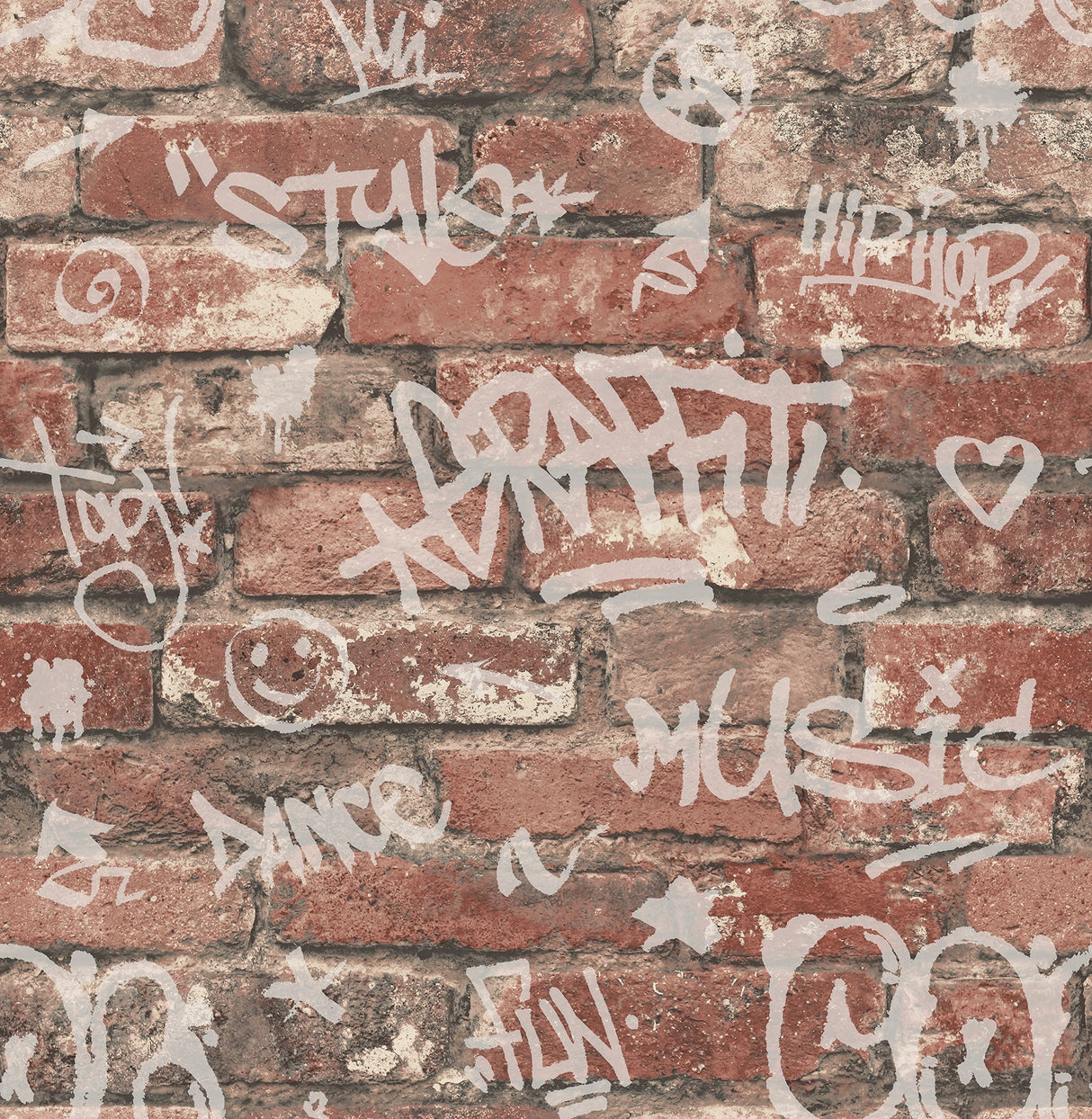 Brewster HN002603 Rodney Red Tagged Brick Wallpaper
