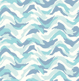 Brewster HN002605 Stealth Light Blue Camo Wave Wallpaper