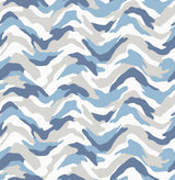Brewster HN002612 Stealth Blue Camo Wave Wallpaper