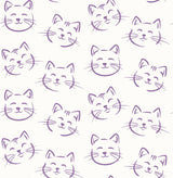 Brewster HN002616 Purr Purple Cat Wallpaper