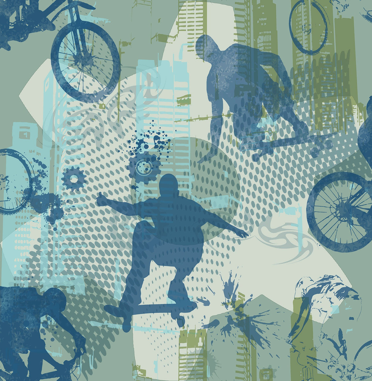 Brewster HN002617 Sheckler Green Extreme Sports Wallpaper