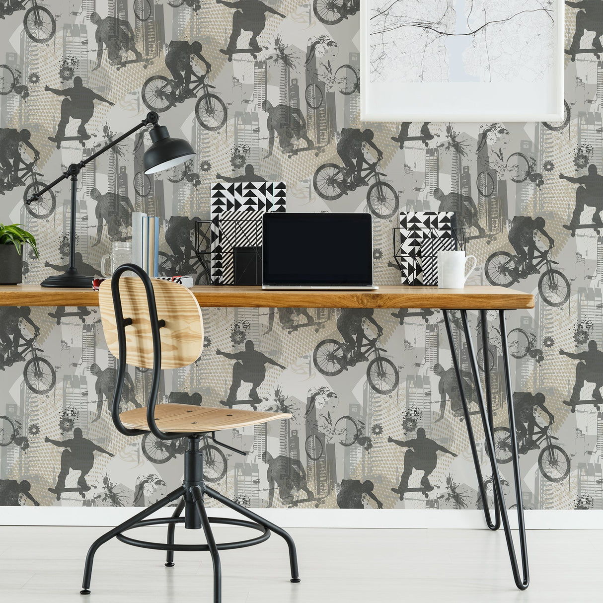 Brewster HN002619 Sheckler Grey Extreme Sports Wallpaper