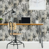 Brewster HN002619 Sheckler Grey Extreme Sports Wallpaper