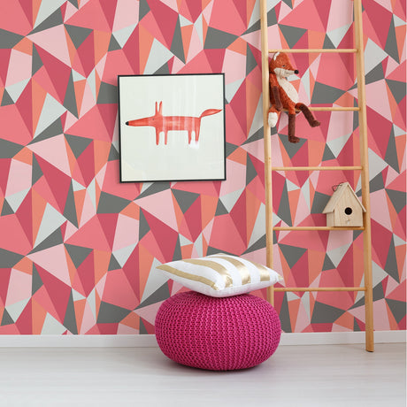 Brewster HN002621 Kline Pink Facet Wallpaper
