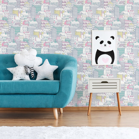 Brewster HN002628 West Mint City Wallpaper