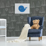 Brewster HN002641 Boone Taupe Shipyard Wallpaper