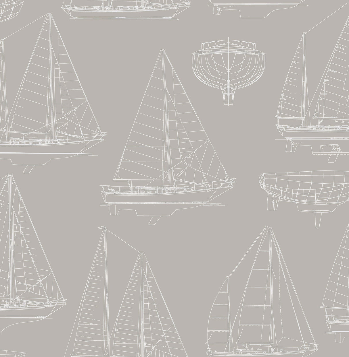 Brewster HN002642 Boone Grey Shipyard Wallpaper