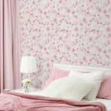 Brewster HN002647 Mariska Pink Meadow Wallpaper
