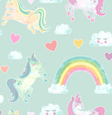 Brewster HN002657 Elora Mint Unicorn Wonderland Wallpaper