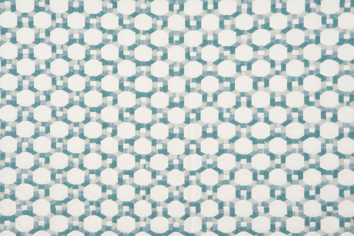 Scalamandre HN 000642014 AQUA ISLAND TRELLIS Fabric