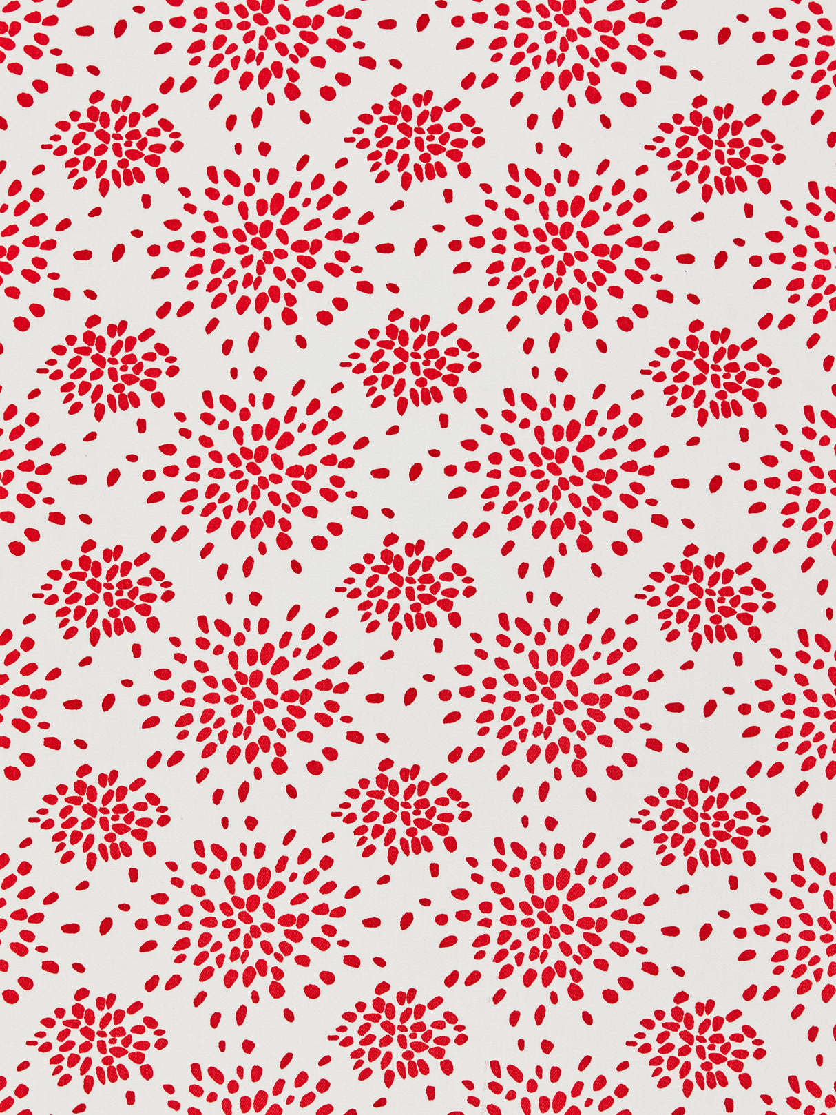 Scalamandre HN 000RF1020 RED ON WHITE FIREWORKS COTTON PRINT Fabric