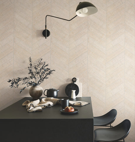 York HO2108GV Atelier Herringbone White Wallpaper
