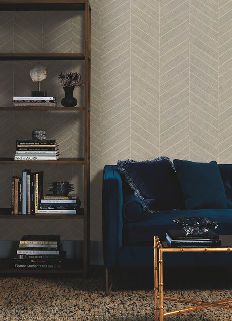 York HO2109 Atelier Herringbone Off White Wallpaper