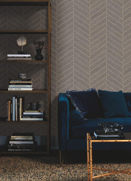 York HO2110 Atelier Herringbone Grey Wallpaper