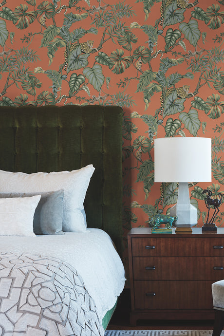 York HO2142 Jungle Cat Orange Wallpaper