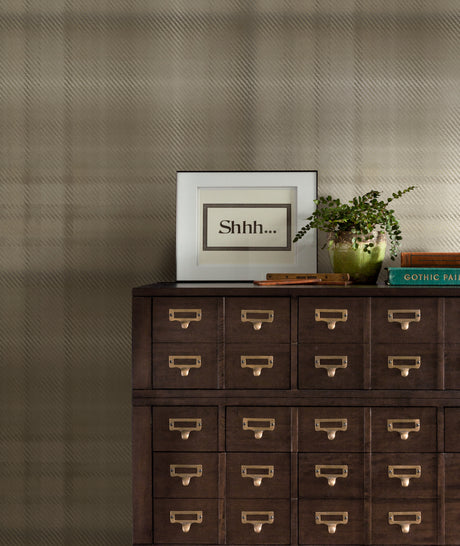 York HO2159 Sterling Plaid Beige Wallpaper