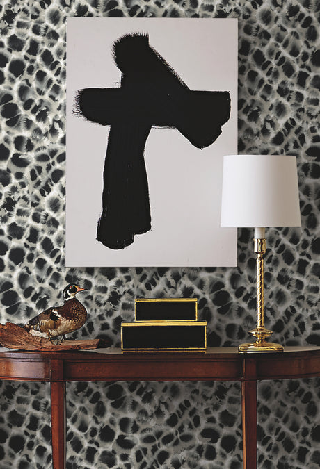 York HO2164 Leopard Rosettes Black & Off White Wallpaper