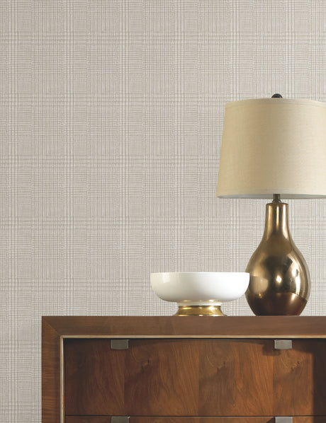 York HO2169 Shirting Plaid Off White Wallpaper
