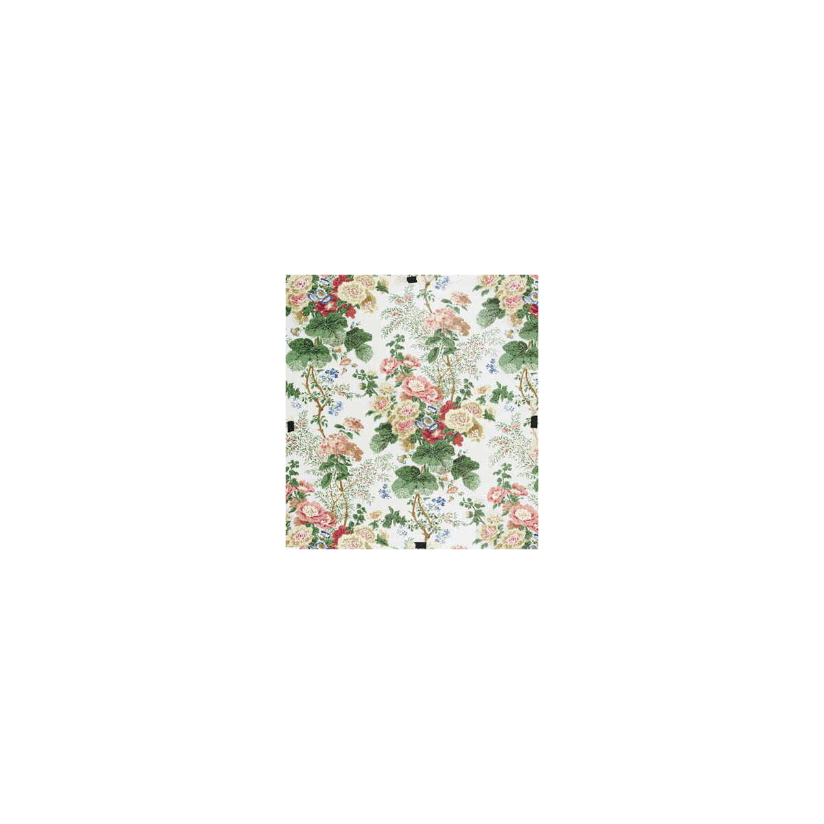 LEE JOFA HOLLYHOCK HAND.WHITEC.0 HOLLYHOCK HDB WHITE/CORAL Fabric - Eade's Wallpaper