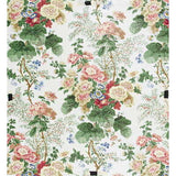 LEE JOFA HOLLYHOCK HAND.WHITEC.0 HOLLYHOCK HDB WHITE/CORAL Fabric - Eade's Wallpaper