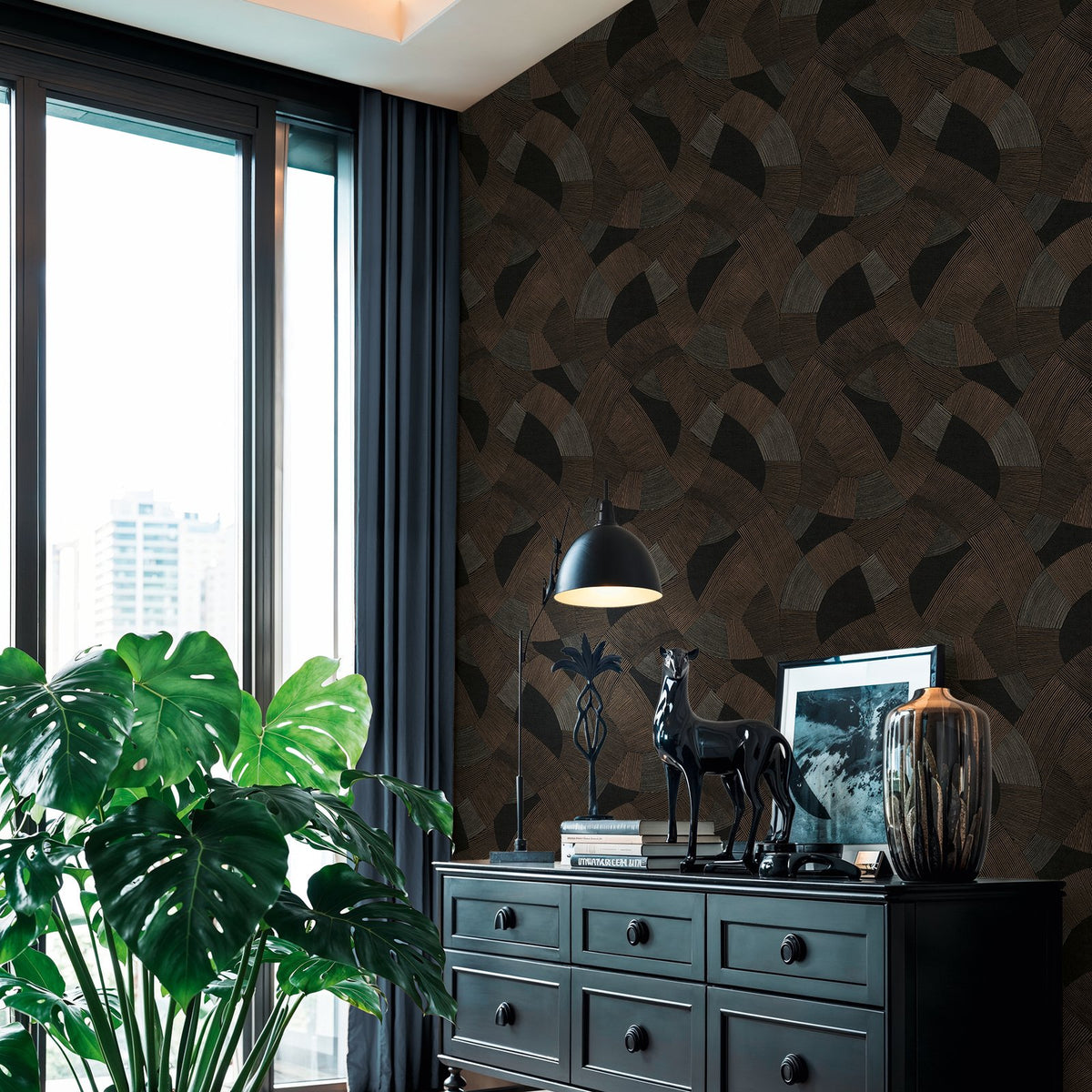 Galerie Havana 2 Geometric Bronze Brown Wallpaper HV41076