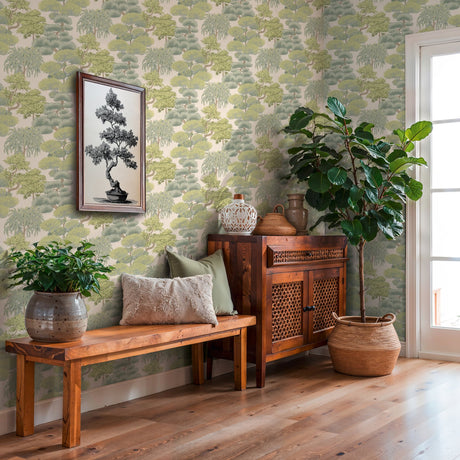 Galerie Havana 2 Tree Leaf Green Wallpaper HV41079