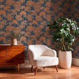 Galerie Havana 2 Tree Leaf Blue Wallpaper HV41084