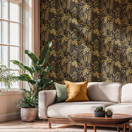 Galerie Havana 2 Tree Leaf Gold Wallpaper HV41092
