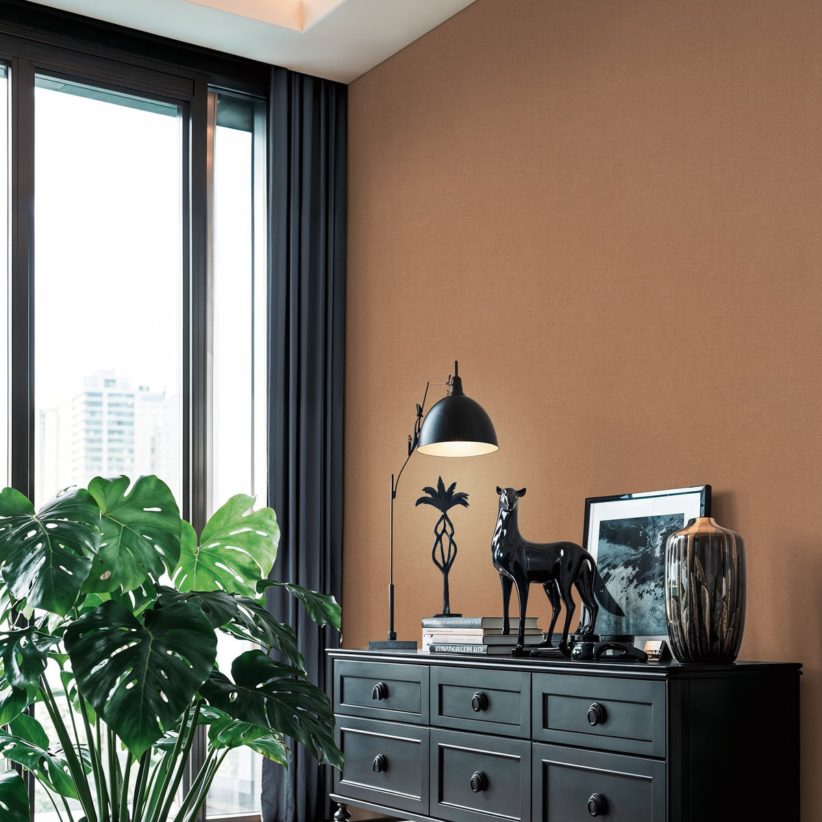 Galerie Havana 2 Plain Texture Orange Wallpaper HV41100