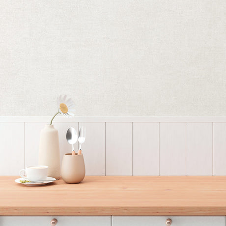 Galerie Hygge Home Plain Texture White Wallpaper GG82124
