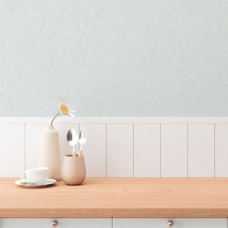 Galerie Hygge Home Herringbone Weave Motif Blue Wallpaper GG