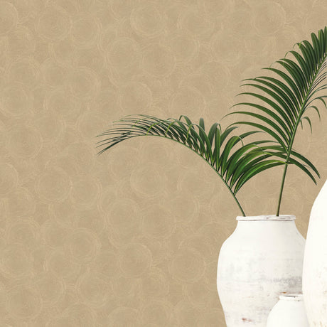 Galerie Hygge Home Stone Circles Motif Brown Wallpaper GG821