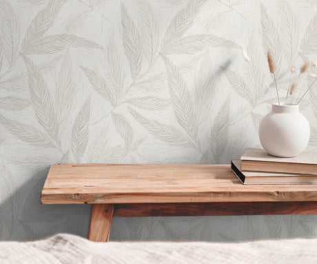 Galerie Hygge Home Fern Weave Motif Beige Wallpaper GG82147