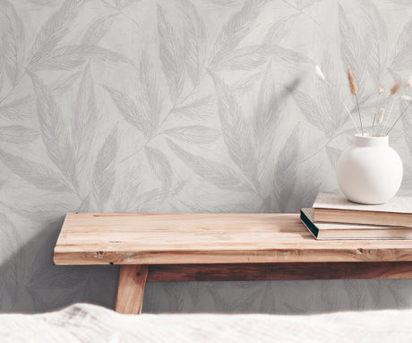 Galerie Hygge Home Fern Weave Motif Grey Wallpaper GG82149