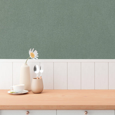 Galerie Hygge Home Plain Texture Green Wallpaper GG82154