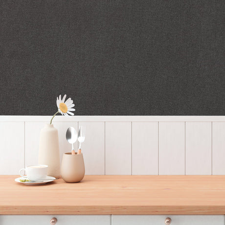 Galerie Hygge Home Plain Texture Black Wallpaper GG82162